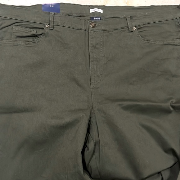 Basic Editions Jeans Women Plus 26w Classic Fit Olive Harvest Green